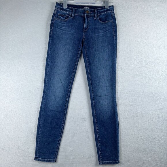 Ann Taylor Loft Super Skinny Jeans Medium Wash Denim Womens Blue Size 24/00 - Picture 1 of 11